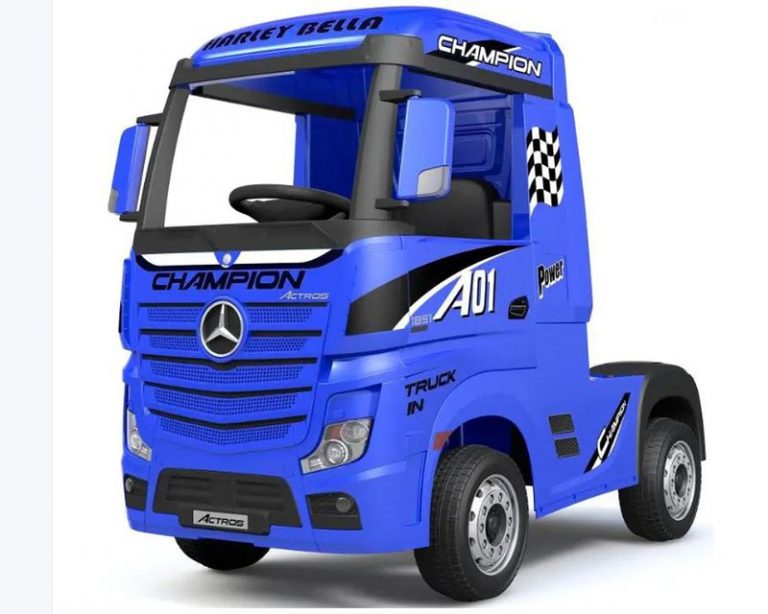 Licensed Mercedes Benz Actros Heavy Truck -12v Kids Ride on Artic (Blue