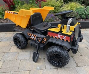 JCX - 12v Electric Hydraulic Loader Dumper - EVA Wheels - Shovel - Yellow