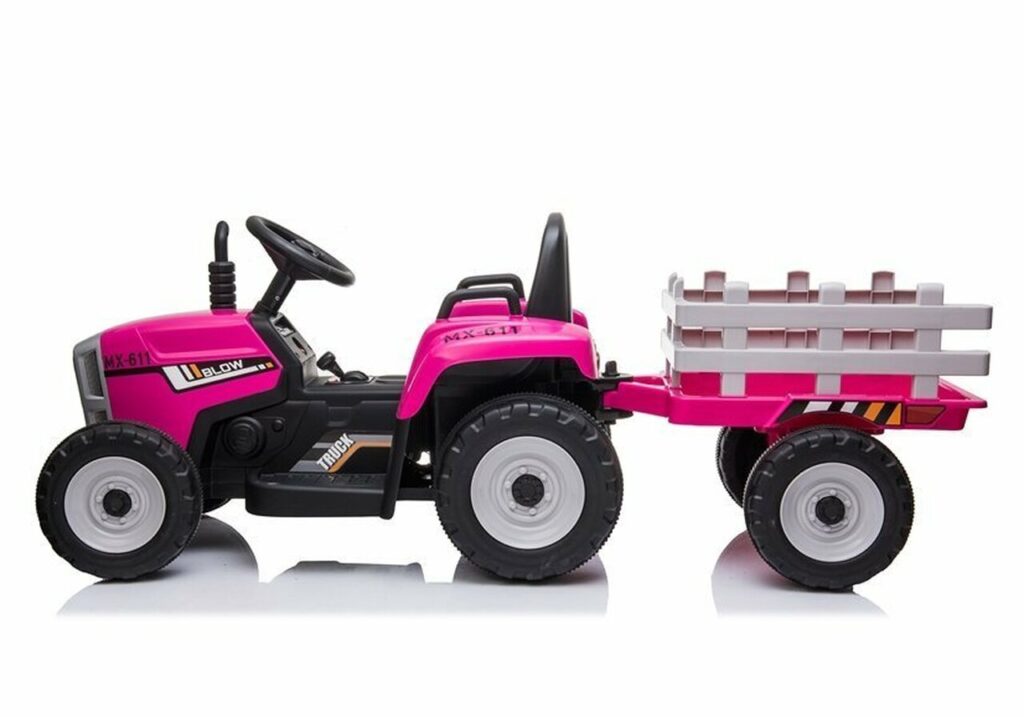 MX - 12V Electric Tractor & Trailer Pink - Kids Electric Cars